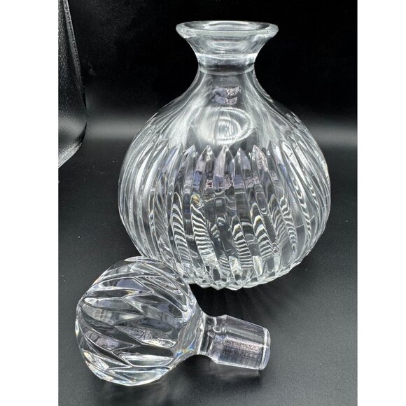 Vtg Towle Leaded Crystal Decanter Ribbed Swirl Design & Stopper Elegant Barware - Picture 4 of 11
